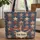 Personalized Ornate Patriotic Star Name Plaid Everyday Carry Gift for Veterans Quilted Tote Bag - 1