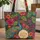 Elegant Peacock Hibiscus Palm Personalized Name - Travel Essentials Gift Quilted Tote Bag - 1