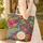 Elegant Peacock Hibiscus Palm Personalized Name - Travel Essentials Gift Quilted Tote Bag - 4