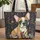 French Bulldog Puppy Patchwork Floral Appliqué - Everyday Carry Dog Lover Gift Quilted Tote Bag - 1