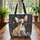French Bulldog Puppy Patchwork Floral Appliqué - Everyday Carry Dog Lover Gift Quilted Tote Bag - 3