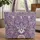 Cat Face Filigree Paisley Art Nouveau - Everyday Carry Personalized Name Gift Quilted Tote Bag - 1