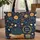 Black Cat Vintage Books Chrysanthemum Bellflower - Everyday Carry Cat Book Lover Gift Quilted Tote Bag - 1