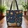 Black Cat Vintage Books Chrysanthemum Bellflower - Everyday Carry Cat Book Lover Gift Quilted Tote Bag - 3