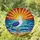Seagull Coastal Sunset Ocean Waves - Home Decor Gift for Bird Lover Stained Glass Suncatcher - 1