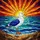 Seagull Coastal Sunset Ocean Waves - Home Decor Gift for Bird Lover Stained Glass Suncatcher - 5