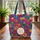 Patchwork Quilt Applique Flowers Storybook Hoop Decorative Border - Everyday Carry Gift Quilted Tote Bag - 3