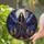 Mysterious Robed Woman Scythe Staff Full Moon Gravestones Night Sky - Gothic Home Decor Gift Stained Glass Suncatcher - 2