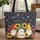 Garden Gnomes Pointed Hats Wildflowers Garden Scene Everyday Carry Gift for Garden Lover Quilted Tote Bag - 1