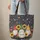 Garden Gnomes Pointed Hats Wildflowers Garden Scene Everyday Carry Gift for Garden Lover Quilted Tote Bag - 6