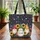 Garden Gnomes Pointed Hats Wildflowers Garden Scene Everyday Carry Gift for Garden Lover Quilted Tote Bag - 3