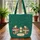 Three Frogs Toadstools Leafy Vines - Everyday Carry Gift for Frog Lover Quilted Tote Bag - 3