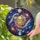 Crescent Moon Ringed Planet Jewels Cosmic Nebula - Stargazer Home Decor Gift Stained Glass Suncatcher - 2
