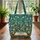 Ornate Open Book Lily Valley Butterflies Personalized Floral Wreath Everyday Carry Gift Quilted Tote Bag - 3