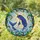 Blue Narwhal Leaping Waves Green Foliage - Ocean Home Decor Gift for Marine Life Lover Stained Glass Suncatcher - 1
