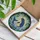 Blue Narwhal Leaping Waves Green Foliage - Ocean Home Decor Gift for Marine Life Lover Stained Glass Suncatcher - 3