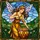 Golden Crown Lavender Wings Bee-Fairy Honeycomb Pot Stained Glass Mosaic Sky - Home Decor Gift Stained Glass Suncatcher - 5