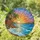 Tropical Sunset Beach Scene Palm Trees Beach Hut Ocean Waves - Home Decor Gift Stained Glass Suncatcher - 1