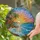 Tropical Sunset Beach Scene Palm Trees Beach Hut Ocean Waves - Home Decor Gift Stained Glass Suncatcher - 2