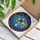 White Cross Red Rose Blue Golden Crosses Vine Circular Scene - Home Decor Gift Stained Glass Suncatcher - 3
