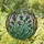 Deep Violet Thistle Flowers Green Leaves Organic Shapes - Home Decor Gift Stained Glass Suncatcher - 1
