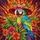 Macaw Bird Hat Tropical Hibiscus Palm Fronds Tiffany Glass - Wildlife Lover Gift Stained Glass Suncatcher - 5