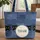 Black Cats Patchwork Denim Name Hoop - Everyday Carry Gift for Cat Lover Quilted Tote Bag - 1