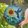 Hummingbird Sunflower Swirling Sky - Home Decor Gift for Wildlife Lover Stained Glass Suncatcher - 2
