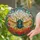 Ornate Scarab Beetle Foliage Stained Glass Sunset Home Decor Gift for Wildlife Lover Stained Glass Suncatcher - 2