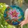 Pink Lily Flower Golden Stamen Mosaic Water Tessellation - Home Decor Gift for Plant Lover Stained Glass Suncatcher - 2