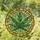 Nine-Lobed Cannabis Leaf Stained Glass Circular Frame Swirling Mosaic - Home Decor Gift Stained Glass Suncatcher - 1