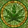 Nine-Lobed Cannabis Leaf Stained Glass Circular Frame Swirling Mosaic - Home Decor Gift Stained Glass Suncatcher - 5