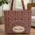 Oriental Tapestry Floral Geometric Filigree Everyday Carry Travel Essentials Gift for Her Quilted Tote Bag - 1