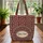 Oriental Tapestry Floral Geometric Filigree Everyday Carry Travel Essentials Gift for Her Quilted Tote Bag - 3