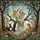 Winged Fairy Woman Lyre Rabbit Dog Tree Branch Swirled Sky - Home Decor Gift for Fairy Lover Stained Glass Suncatcher - 5