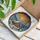 Snow Covered Log Cabin Mountain Sunset - Winter Home Decor Gift for Cabin Lovers Stained Glass Suncatcher - 3