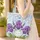 Purple Iris Flowers Swirling Leaves Floral Wreath Everyday Carry Travel Gift Quilted Tote Bag - 4