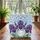 Purple Iris Flowers Swirling Leaves Floral Wreath Everyday Carry Travel Gift Quilted Tote Bag - 3