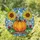 Plump Orange Pumpkin Sunflowers Daisies Red Berries Lush Green Leaves - Farmhouse Decor Gift Stained Glass Suncatcher - 1