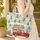 Vintage Red Pickup Truck Christmas Trees Snowy Cabin - Holiday Gift Quilted Tote Bag - 4