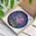 Pink Flamingo Tropical Flowers Green Leaves - Wildlife Lover Home Decor Gift Stained Glass Suncatcher - 3