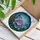 Lush Peony Blue Butterfly Evergreen Berries - Home Decor Gift for Flower Lover Stained Glass Suncatcher - 3