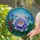 Lush Peony Blue Butterfly Evergreen Berries - Home Decor Gift for Flower Lover Stained Glass Suncatcher - 2