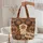 Ornate Bull Skull Concentric Circle Southwestern Geometric Everyday Carry Gift Quilted Tote Bag - 5