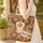 Ornate Bull Skull Concentric Circle Southwestern Geometric Everyday Carry Gift Quilted Tote Bag - 4