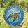 Sea Turtle Swimming Ocean Water Currents Bubbles Circular Frame Home Decor Gift Wildlife Lover Stained Glass Suncatcher - 1