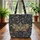 Jewel-Encrusted Phoenix Bird Gilded Plumes Ornate Vines Name Frame - Everyday Carry Gift Quilted Tote Bag - 3