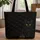 Black Cat Yellow Eyes Scattered Stars Circular Medallion Everyday Carry Gift Cat Lover Quilted Tote Bag - 1