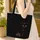 Black Cat Yellow Eyes Scattered Stars Circular Medallion Everyday Carry Gift Cat Lover Quilted Tote Bag - 4