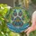 Ornate Feather Paw Print Tropical Seascape - Wildlife Lover Home Decor Gift Stained Glass Suncatcher - 2